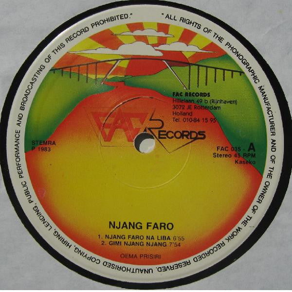 Oema Prisiri o.l.v. Mildred Pools : Njang Faro (12", Single)