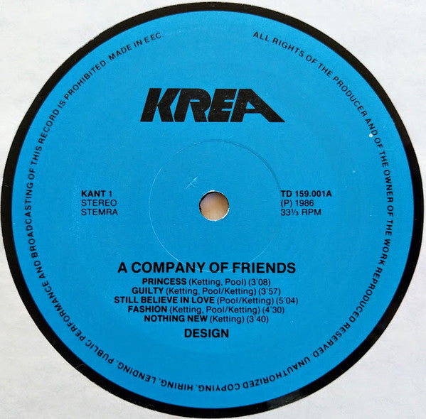 Design (11) : A Company Of Friends (LP, Album, Gat)