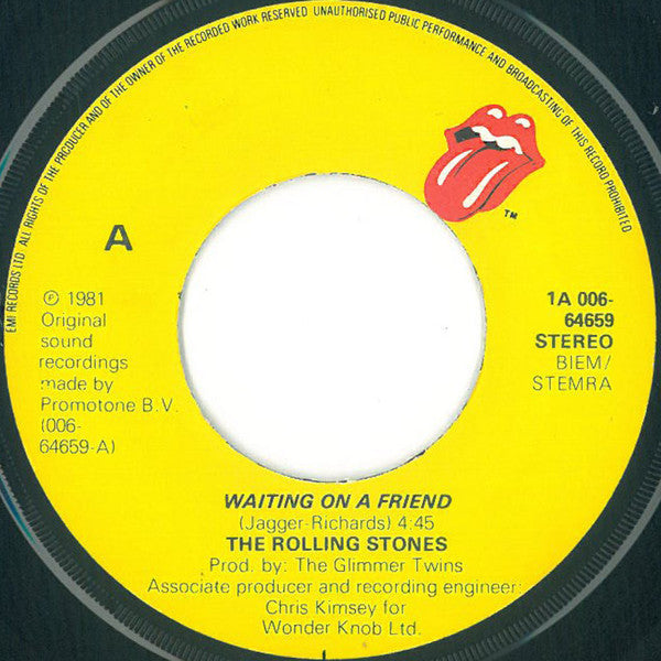 The Rolling Stones : Waiting On A Friend (7", Single)
