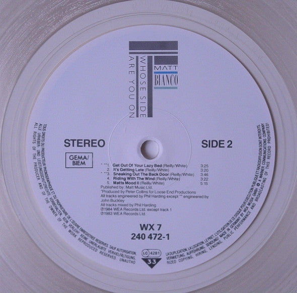 Matt Bianco : Whose Side Are You On (LP, Album, Cle + 7", Single + Ltd)