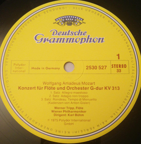 Wolfgang Amadeus Mozart - Karl Böhm / Wiener Philharmoniker / Gerhard Turetschek / Werner Tripp : Flötenkonzert (Flute Concerto) Nr. 1 / Oboenkonzert (Oboe Concert) (LP, Album)