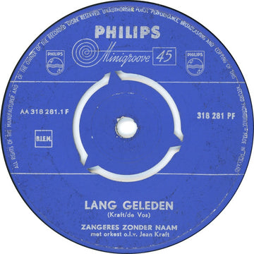 Zangeres Zonder Naam Met Orkest o.l.v. Jean Kraft : Lang Geleden (7", Single, Min)