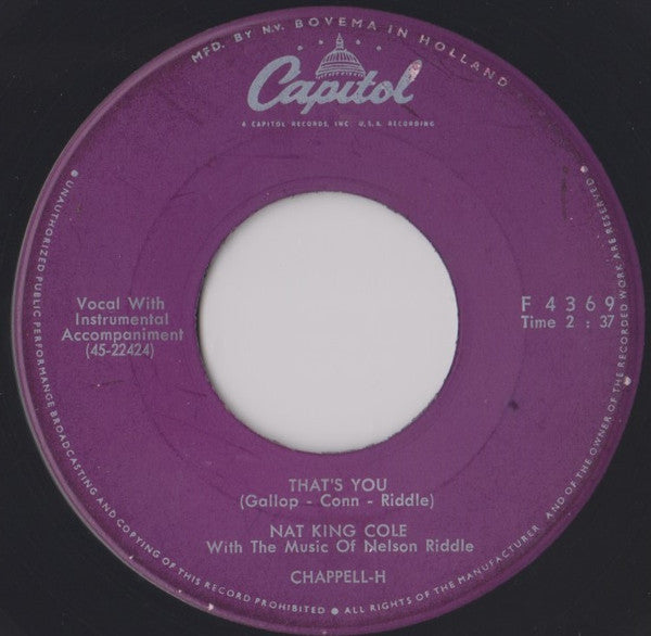 Nat King Cole : Is It Better To Have Loved And Lost (7")