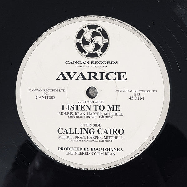 Avarice : Listen To Me (12")