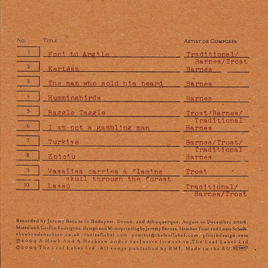 A Hawk And A Hacksaw : Délivrance (CD, Album, Promo)