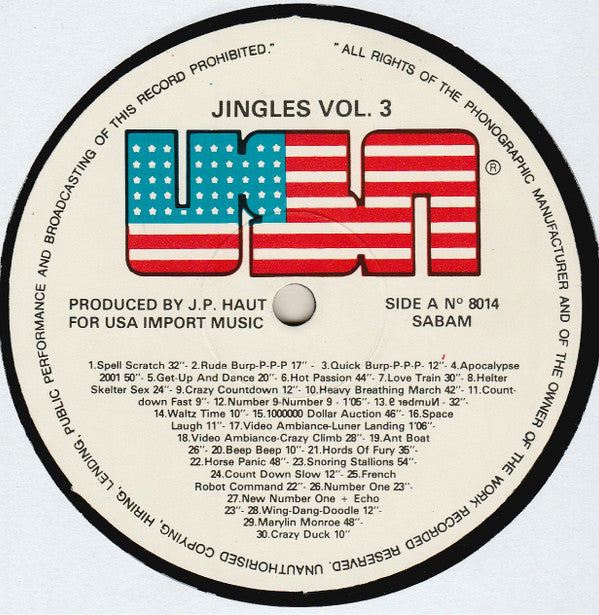 Unknown Artist : 70 Jingels From U.S.A. Vol. 3 (LP)