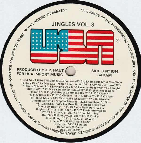 Unknown Artist : 70 Jingels From U.S.A. Vol. 3 (LP)