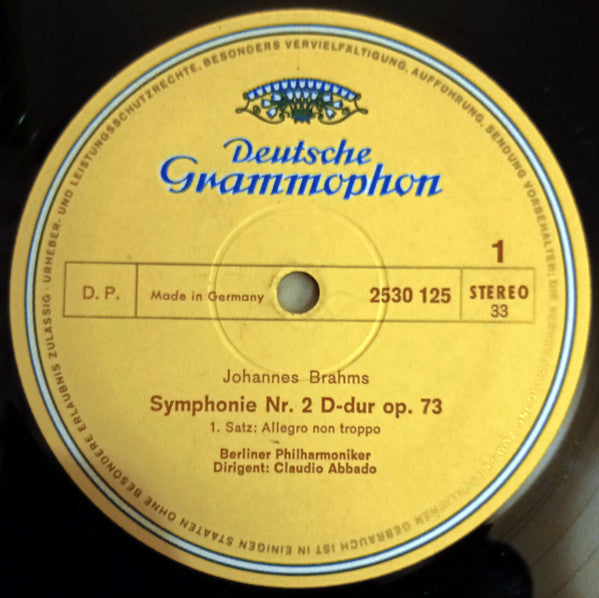 Johannes Brahms / Berliner Philharmoniker · Claudio Abbado : Symphonie Nr. 2 (LP)