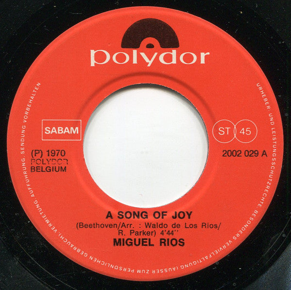 Miguel Ríos : A Song Of Joy (7", Single)
