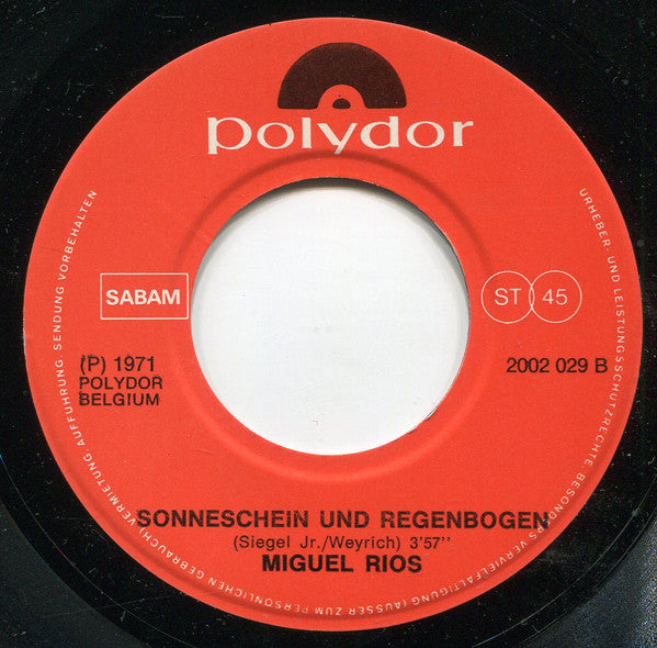 Miguel Ríos : A Song Of Joy (7", Single)