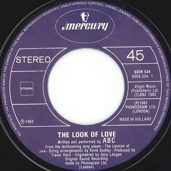 ABC : The Look Of Love (Parts One And Two) (7", Single)