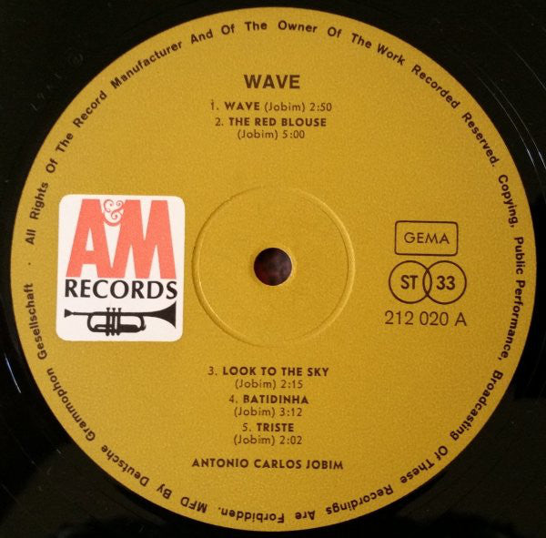 Antonio Carlos Jobim : Wave (LP, Album)
