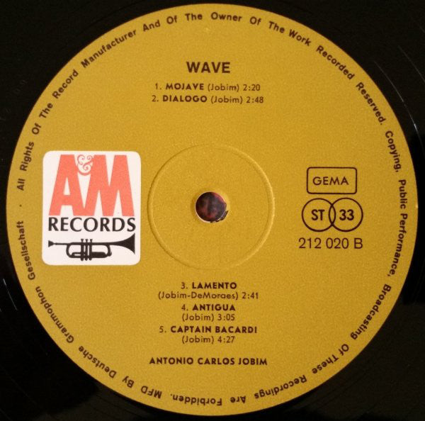 Antonio Carlos Jobim : Wave (LP, Album)