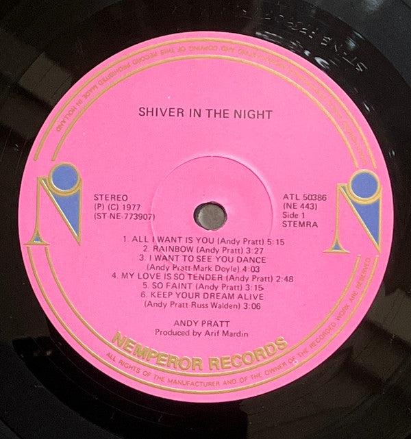 Andy Pratt : Shiver In The Night (LP, Album)
