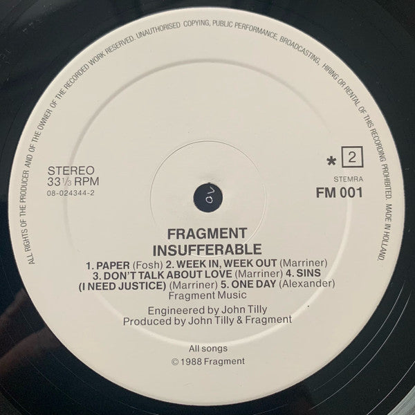 Fragment (4) : Insufferable (LP, Album)