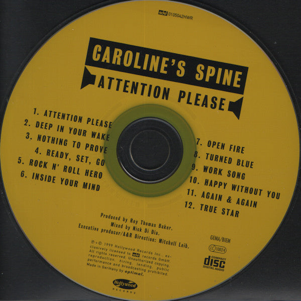 Caroline's Spine : Attention Please (CD, Album)
