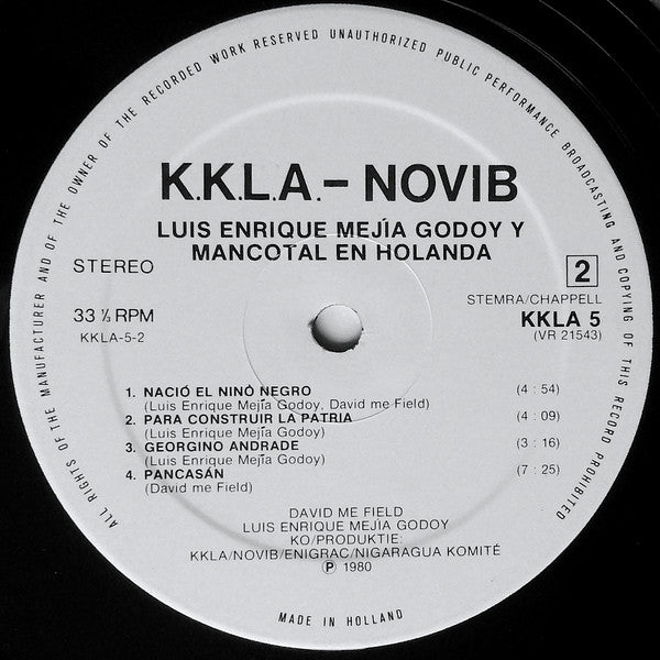 Luis Enrique Mejía Godoy Y Mancotal : En Holanda (LP, Album, Gat)
