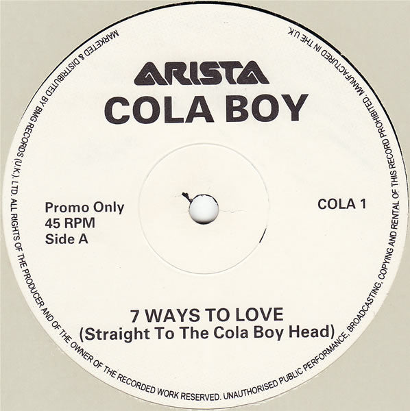 Cola Boy : 7 Ways To Love (12", Promo)