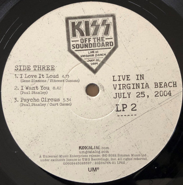 Kiss : Off The Soundboard Live In Virginia Beach July 25, 2004 (3xLP, 180)