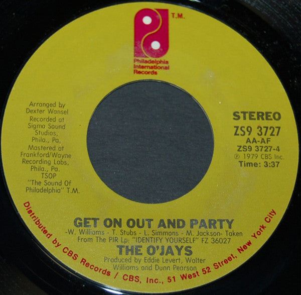 The O'Jays : Forever Mine / Get On Out And Party (7", Single, Styrene, San)