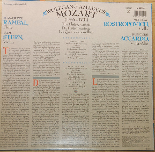 Rampal*, Stern*, Accardo*, Rostropovich*, Mozart* : The Flute Quartets (LP)