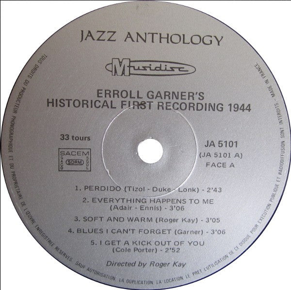 Erroll Garner : Historical First Recording 1944 (LP, RE)