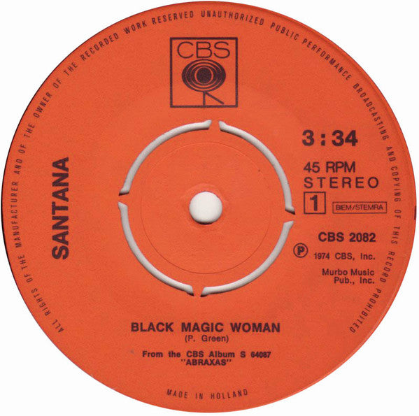 Santana : Black Magic Woman (7", Single)
