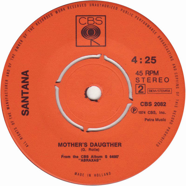 Santana : Black Magic Woman (7", Single)