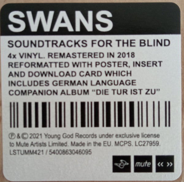 Swans : Soundtracks For The Blind (4xLP, Album, RE, RM, Gat)