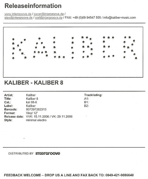 Kaliber : Kaliber 8 (12", Promo)