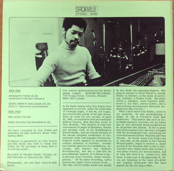 Don Pullen : Solo Piano Album (LP, Album)