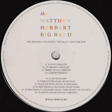 The Matthew Herbert Big Band : The Process, The Parts, The Many And The Few (12")