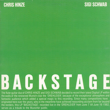 Chris Hinze, Siegfried Schwab : Backstage (LP, Album)