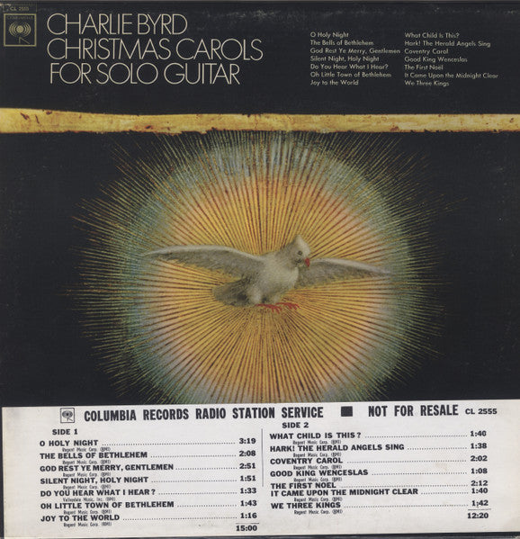 Charlie Byrd : Christmas Carols For Solo Guitar (LP, Album, Mono, Promo)