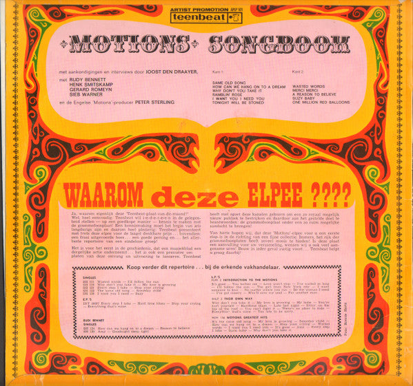 The Motions : Motions Songbook (LP, Comp)