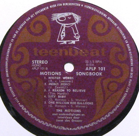 The Motions : Motions Songbook (LP, Comp)