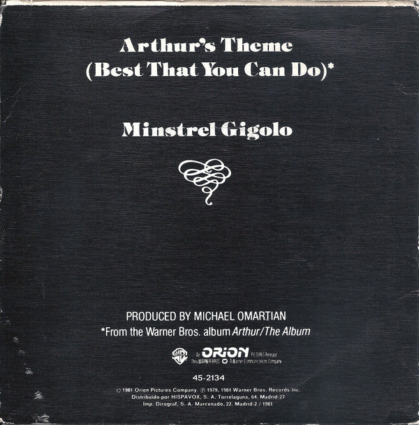 Christopher Cross : Arthur's Theme (Best That You Can Do) (7", Single)