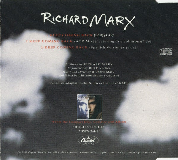 Richard Marx : Keep Coming Back (CD, Single)