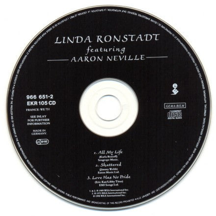 Linda Ronstadt Featuring Aaron Neville : All My Life (CD, Single)