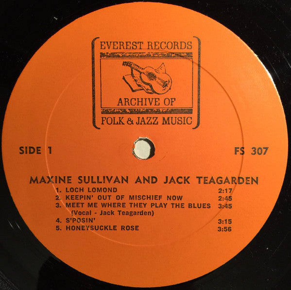 Maxine Sullivan And Jack Teagarden : Maxine Sullivan And Jack Teagarden (LP)