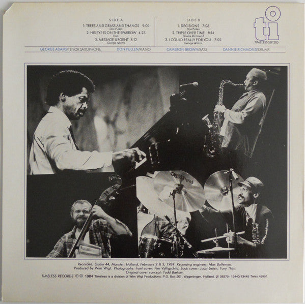 George Adams - Don Pullen Quartet : Decisions (LP, Album)