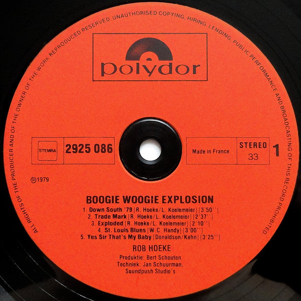 Rob Hoeke : Boogie Woogie Explosion (LP, Album)