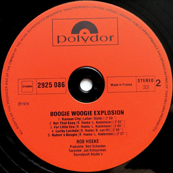 Rob Hoeke : Boogie Woogie Explosion (LP, Album)