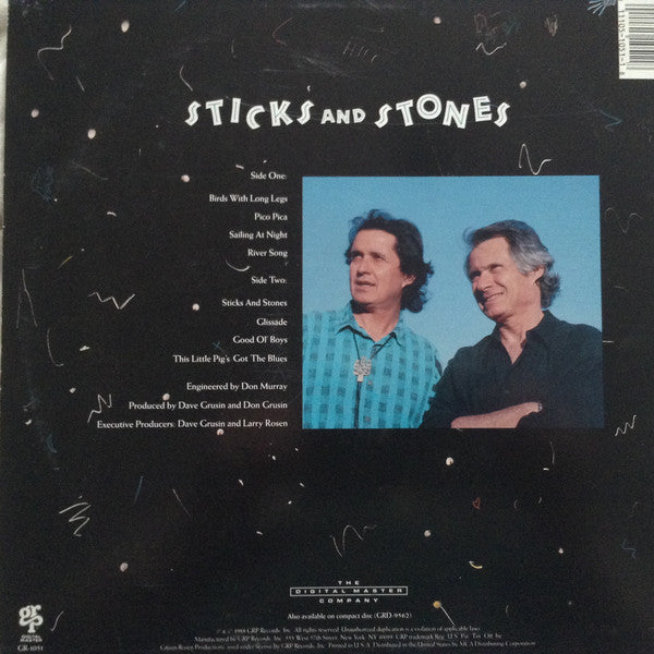 Dave Grusin, Don Grusin : Sticks And Stones (LP, Album, Car)