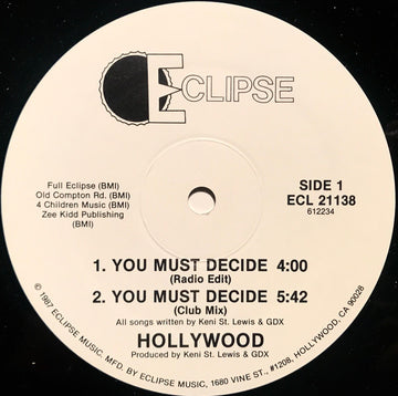 Hollywood (12) : You Must Decide (12")