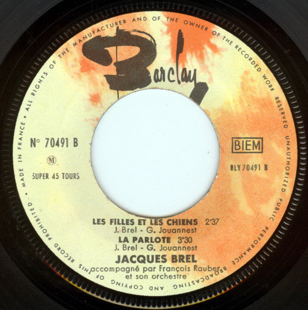 Jacques Brel : Les Bigotes (7", EP, RE)