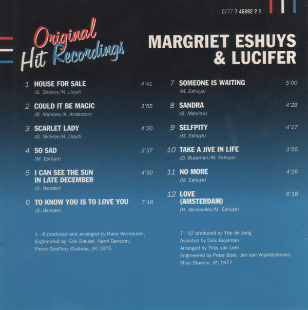 Margriet Eshuijs & Lucifer (6) : Original Hit Recordings (CD, Comp)