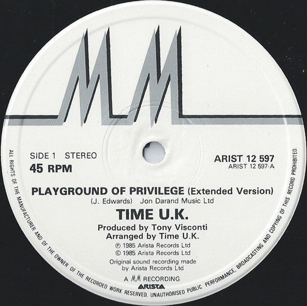 Time U.K. : Playground Of Privilege (12")