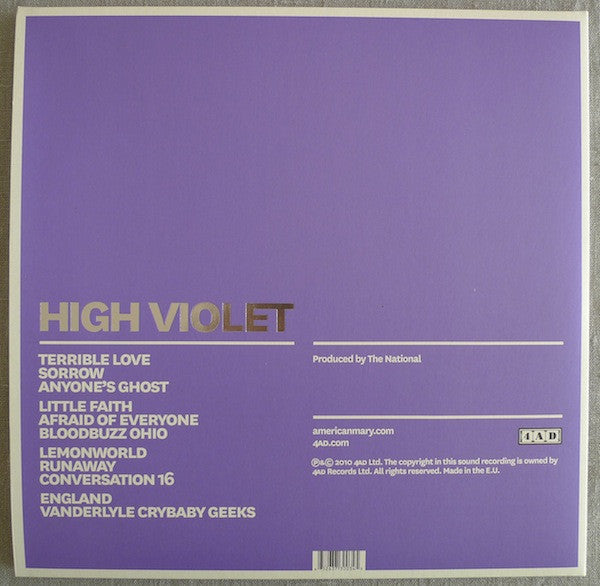 The National : High Violet (2xLP, Album, Ltd, Vio)