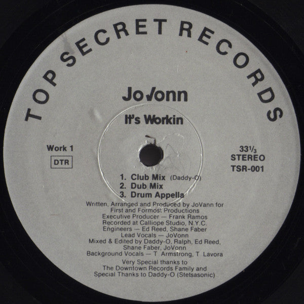 JoVonn : It's Workin (12")